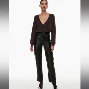 NWT Wilfred Melina Vegan Leather Pants, Black, 12, $130
